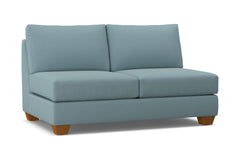 Tuxedo Armless Apartment Size Sofa :: Leg Finish: Pecan