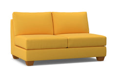 Tuxedo Armless Apartment Size Sofa :: Leg Finish: Pecan