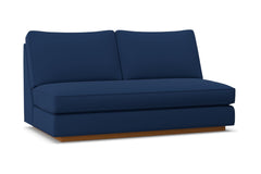 Harper Armless Apartment Size Sofa w/ Benchseat :: Leg Finish: Pecan