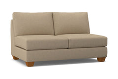 Tuxedo Armless Apartment Size Sofa :: Leg Finish: Pecan