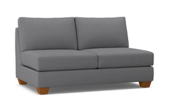 Tuxedo Armless Apartment Size Sofa :: Leg Finish: Pecan