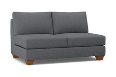 Tuxedo Armless Apartment Size Sofa :: Leg Finish: Pecan