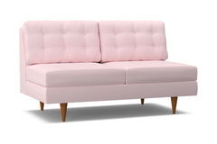 Logan Armless Apartment Size Sofa :: Leg Finish: Pecan