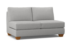 Tuxedo Armless Apartment Size Sofa :: Leg Finish: Pecan