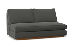 Harper Armless Apartment Size Sofa w/ Benchseat :: Leg Finish: Pecan