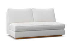 Harper Armless Apartment Size Sofa w/ Benchseat :: Leg Finish: Pecan