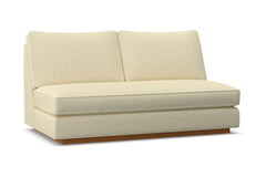 Harper Armless Apartment Size Sofa w/ Benchseat :: Leg Finish: Pecan