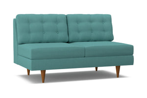 Logan Armless Apartment Size Sofa :: Leg Finish: Pecan