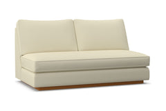 Harper Armless Apartment Size Sofa w/ Benchseat :: Leg Finish: Pecan