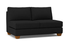 Tuxedo Armless Apartment Size Sofa :: Leg Finish: Pecan