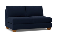 Tuxedo Armless Apartment Size Sofa :: Leg Finish: Pecan