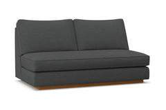 Harper Armless Apartment Size Sofa w/ Benchseat :: Leg Finish: Pecan