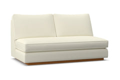 Harper Armless Apartment Size Sofa w/ Benchseat :: Leg Finish: Pecan