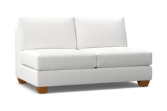 Tuxedo Armless Apartment Size Sofa :: Leg Finish: Pecan