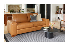 Rodeo Reclining Leather Sofa with Power Footrests