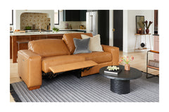 Rodeo Reclining Leather Sofa with Power Footrests