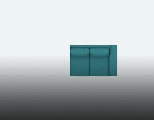  Bluish green sectional sofa components in motion showing different configurations