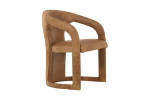 Lindsay Brown Leather Dining Chair