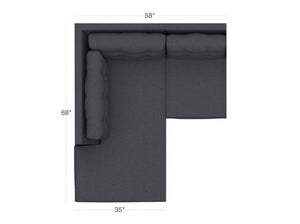 Custom Logan 2pc Sectional Sofa LAF in CHARCOAL