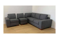 Custom Melrose 3pc Sectional Sofa in SMOKE