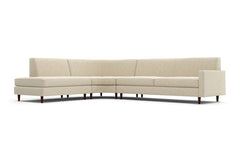 Huxley 3pc Curved L-Sectional Sofa :: Configuration: LAF - Bumper on the Left