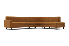 Huxley 3pc Curved L-Sectional Sofa :: Configuration: RAF - Bumper on the Right