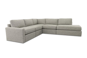 Phoenix 5pc Modular Sectional Sofa :: Configuration: RAF - Chaise on the Right / Arm Style: Track Arm