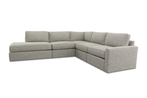 Phoenix 5pc Modular Sectional Sofa :: Configuration: L.A.F - Chaise on the Left / Arm Style: Track Arm