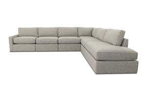 Phoenix 6pc Modular Sectional Sofa :: Configuration: RAF - Chaise on the Right / Arm Style: Track Arm