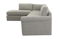 Phoenix 4pc Modular Sectional Sofa :: Configuration: L.A.F. - Chaise on the Left / Arm Style: Rolled Arm