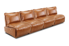 Avery 4pc Armless Leather Motion Modular Sofa