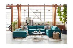 Melrose 3pc Sleeper Sectional :: Leg Finish: Pecan / Configuration: RAF - Chaise on the Right / Sleeper Option: Deluxe Innerspring Mattress
