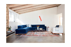 Monroe Drive 3pc Sleeper Sectional :: Leg Finish: Pecan / Configuration: RAF - Chaise on the Right / Sleeper Option: Deluxe Innerspring Mattress