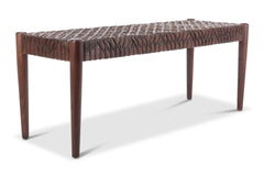 Evans Leather Bench