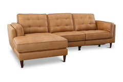 Keating 2pc Leather Sectional Sofa with Power Footrest :: Configuration: LAF - Chaise on the Left