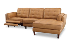 Keating 2pc Leather Sectional Sofa w/ Power Footrest :: Configuration: RAF - Chaise on the Right