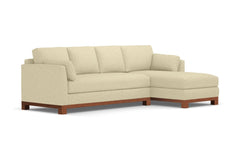 Avalon 2pc Sleeper Sectional :: Leg Finish: Pecan / Sleeper Option: Deluxe Innerspring Mattress / Configuration: RAF - Chaise on the Right