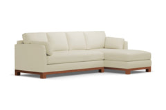 Avalon 2pc Sleeper Sectional :: Leg Finish: Pecan / Sleeper Option: Deluxe Innerspring Mattress / Configuration: RAF - Chaise on the Right