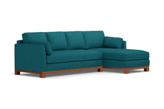 Avalon 2pc Sleeper Sectional :: Leg Finish: Pecan / Sleeper Option: Memory Foam Mattress / Configuration: RAF - Chaise on the Right