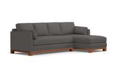 Avalon 2pc Sleeper Sectional :: Leg Finish: Pecan / Sleeper Option: Memory Foam Mattress / Configuration: RAF - Chaise on the Right