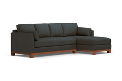 Avalon 2pc Sleeper Sectional :: Leg Finish: Pecan / Sleeper Option: Memory Foam Mattress / Configuration: RAF - Chaise on the Right