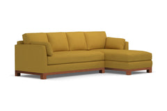 Avalon 2pc Sleeper Sectional :: Leg Finish: Pecan / Sleeper Option: Memory Foam Mattress / Configuration: RAF - Chaise on the Right