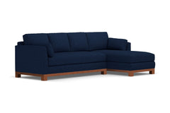 Avalon 2pc Sleeper Sectional :: Leg Finish: Pecan / Sleeper Option: Memory Foam Mattress / Configuration: RAF - Chaise on the Right