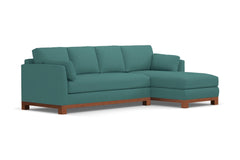 Avalon 2pc Sleeper Sectional :: Leg Finish: Pecan / Sleeper Option: Memory Foam Mattress / Configuration: RAF - Chaise on the Right