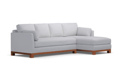 Avalon 2pc Sleeper Sectional :: Leg Finish: Pecan / Sleeper Option: Memory Foam Mattress / Configuration: RAF - Chaise on the Right