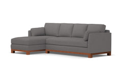 Avalon 2pc Sleeper Sectional :: Leg Finish: Pecan / Sleeper Option: Deluxe Innerspring Mattress / Configuration: LAF - Chaise on the Left