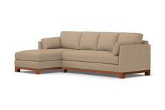 Avalon 2pc Sleeper Sectional :: Leg Finish: Pecan / Sleeper Option: Deluxe Innerspring Mattress / Configuration: LAF - Chaise on the Left