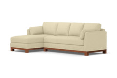 Avalon 2pc Sleeper Sectional :: Leg Finish: Pecan / Sleeper Option: Deluxe Innerspring Mattress / Configuration: LAF - Chaise on the Left