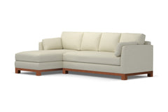 Avalon 2pc Sleeper Sectional :: Leg Finish: Pecan / Sleeper Option: Deluxe Innerspring Mattress / Configuration: LAF - Chaise on the Left