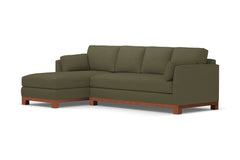 Avalon 2pc Sleeper Sectional :: Leg Finish: Pecan / Sleeper Option: Deluxe Innerspring Mattress / Configuration: LAF - Chaise on the Left